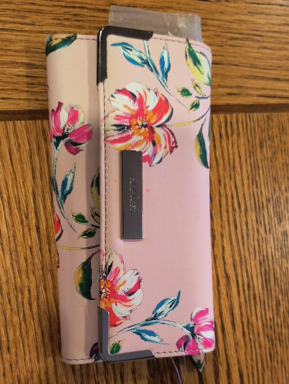 Nine West Pink Floral Wallet Clutch with Multicolor Blooms